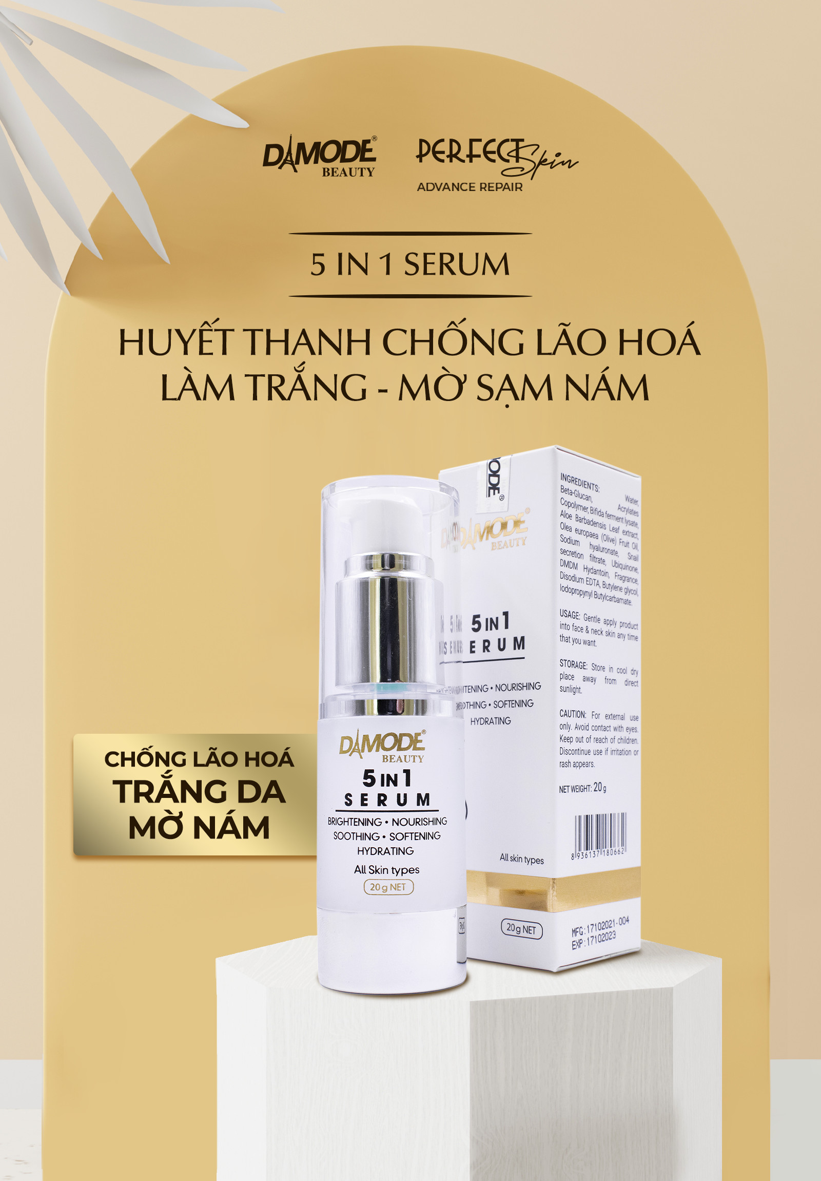 Siêu phẩm Phục hồi, Tái sinh, Trẻ hóa da - 5 in1 Serum (20g)